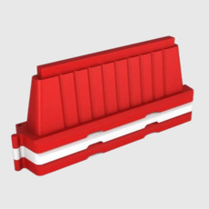 Дорожный блок вставной  (водоналивной  ) белый, красный  1500мм 2000 мм